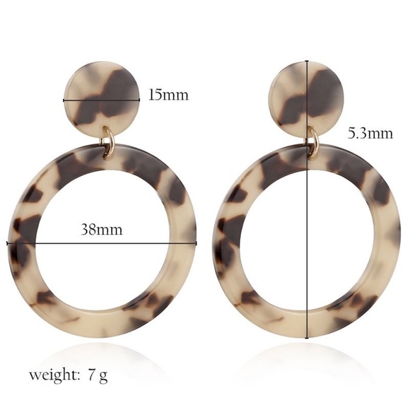 **AIKO* Leopard Print Fashion Acrylic Earrings - Picture 3 of 3